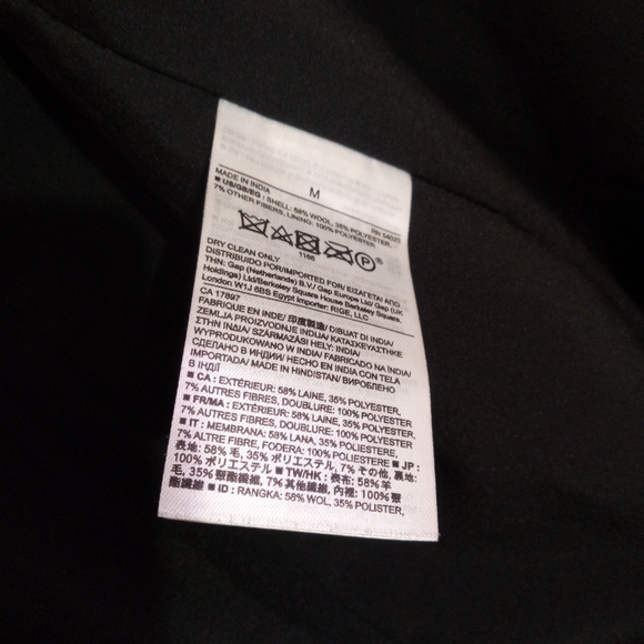 Banana Republic black wool longline moto vest women's size medium - Picture 5 of 7